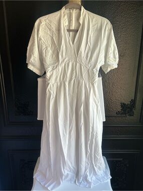 Vintage Inspired White  Midi Dress